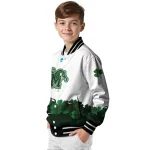 memphis tigers clovers pattern white green varsity jacket best selling
