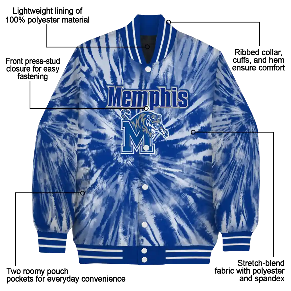 memphis tigers dynamic rings blue varsity jacket new arrival memphis tigers dynamic rings blue varsity jacket new arrival
