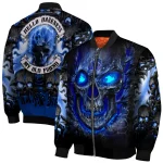memphis tigers inferno skull blue black bomber jacket best selling