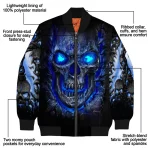 memphis tigers inferno skull blue black bomber jacket best selling
