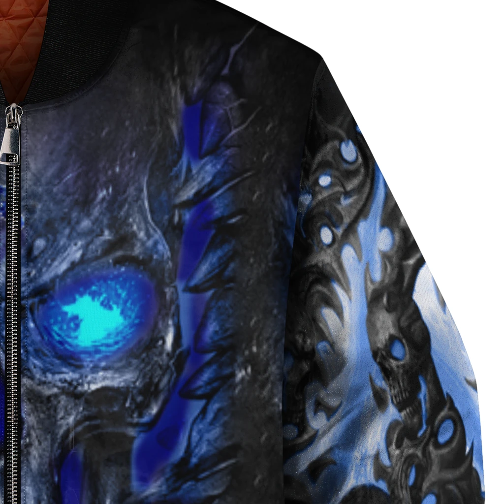 memphis tigers inferno skull blue black bomber jacket premium grade memphis tigers inferno skull blue black bomber jacket premium grade