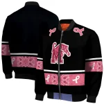 memphis tigers pink ribbon black pink bomber jacket best selling