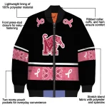 memphis tigers pink ribbon black pink bomber jacket best selling