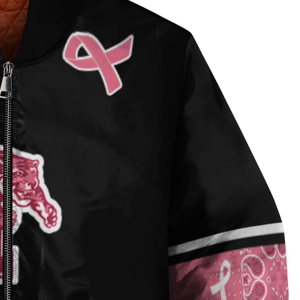 memphis tigers pink ribbon black pink bomber jacket premium grade memphis tigers pink ribbon black pink bomber jacket premium grade