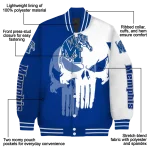 memphis tigers skull outline blue white varsity jacket best selling