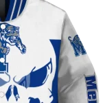 memphis tigers skull outline blue white varsity jacket best selling