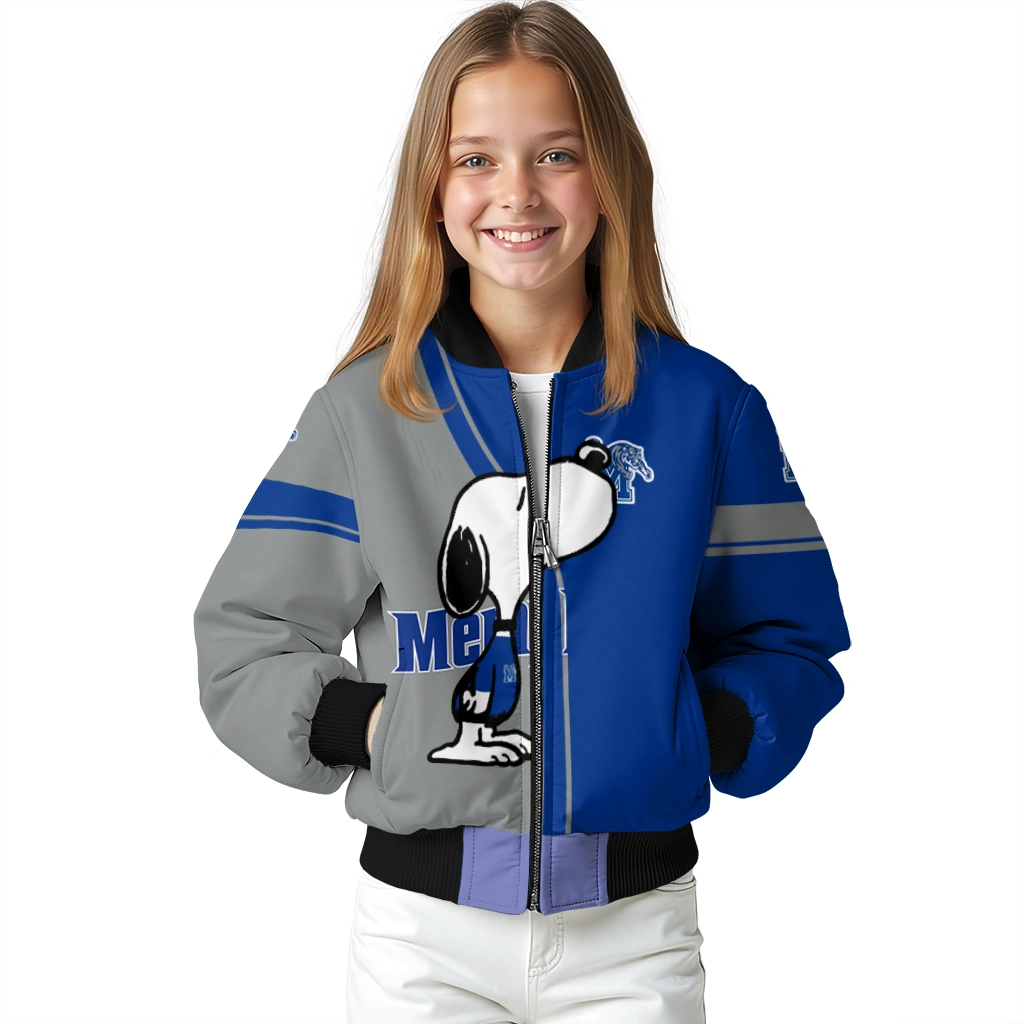 memphis tigers snoopy attitude blue bomber jacket top rated memphis tigers snoopy attitude blue bomber jacket top rated