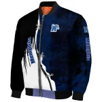 memphis tigers torn texture print blue black bomber jacket best selling