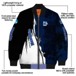 memphis tigers torn texture print blue black bomber jacket best selling