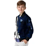 memphis tigers torn texture print blue black bomber jacket best selling