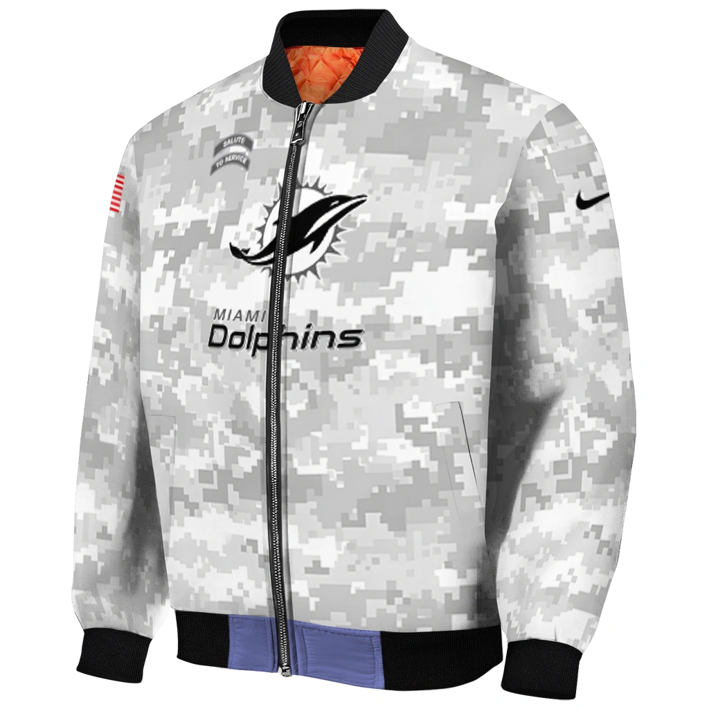 miami dolphins gray camouflage gray bomber jacket fashion forward miami dolphins gray camouflage gray bomber jacket fashion forward
