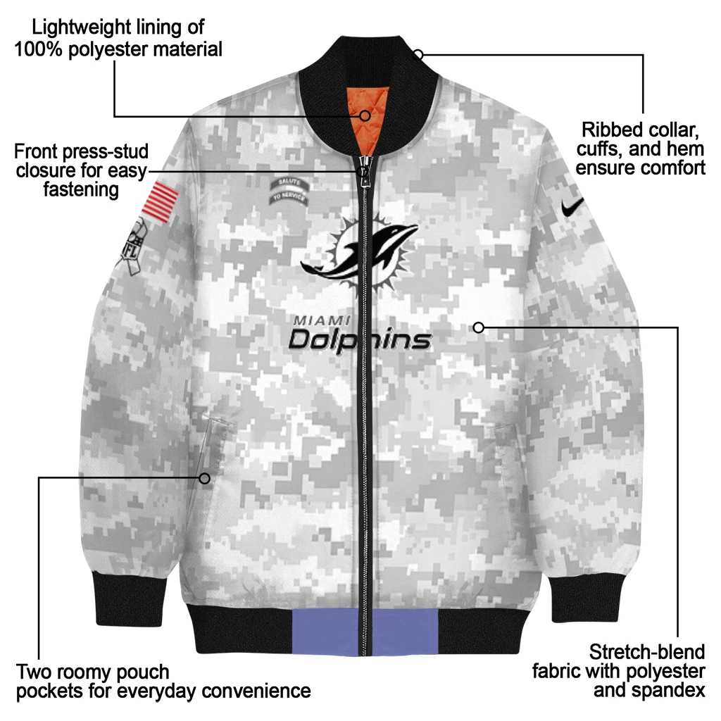 miami dolphins gray camouflage gray bomber jacket new arrival miami dolphins gray camouflage gray bomber jacket new arrival