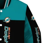 miami dolphins intricate skull aqua black varsity jacket best selling