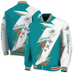 miami dolphins ripped bolt aqua white varsity jacket best selling