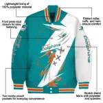 miami dolphins ripped bolt aqua white varsity jacket best selling