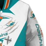 miami dolphins ripped bolt aqua white varsity jacket best selling