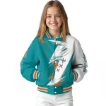 miami dolphins ripped bolt aqua white varsity jacket best selling
