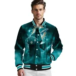 miami dolphins shadow reaper aqua varsity jacket best selling