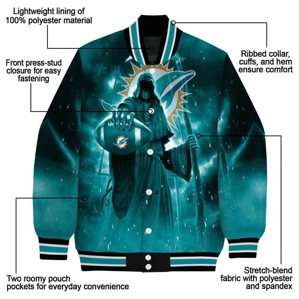 miami dolphins shadow reaper aqua varsity jacket new arrival miami dolphins shadow reaper aqua varsity jacket new arrival