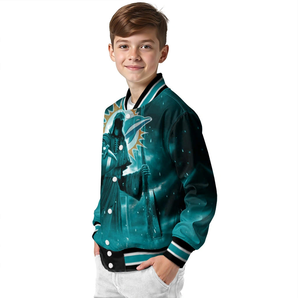 miami dolphins shadow reaper aqua varsity jacket trendy miami dolphins shadow reaper aqua varsity jacket trendy