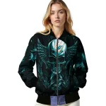 miami dolphins skull bite aqua black bomber jacket best selling
