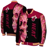miami heat fire skull red black varsity jacket best selling