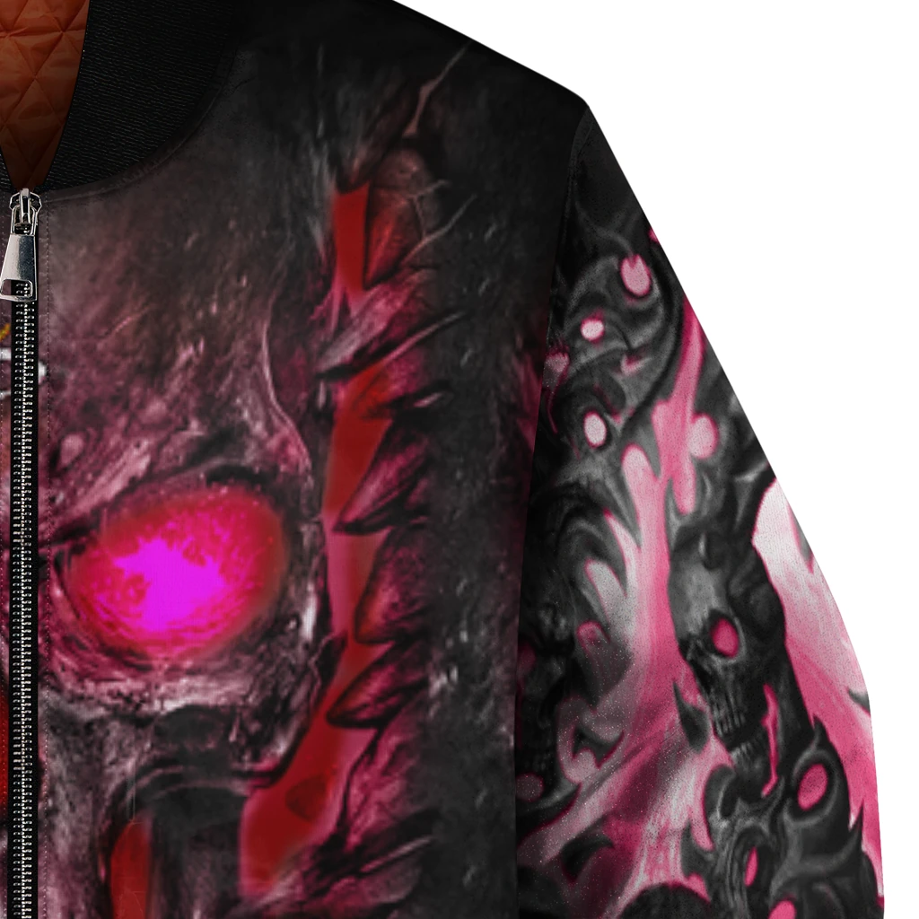 miami heat inferno skull red black bomber jacket premium grade miami heat inferno skull red black bomber jacket premium grade