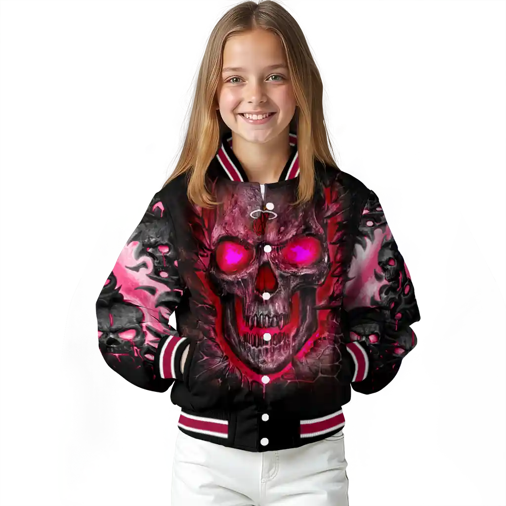 miami heat inferno skull red black varsity jacket top rated miami heat inferno skull red black varsity jacket top rated