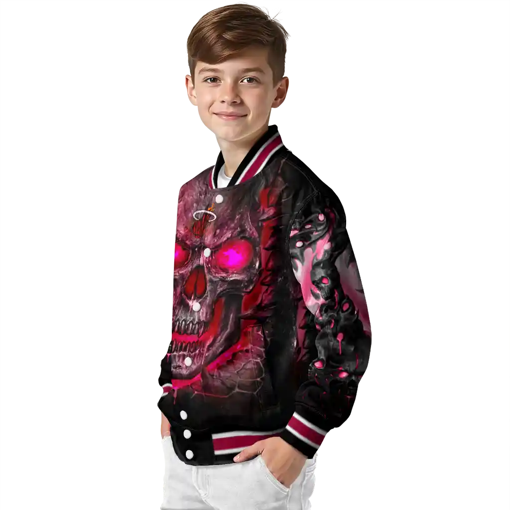 miami heat inferno skull red black varsity jacket trendy miami heat inferno skull red black varsity jacket trendy