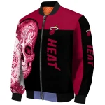 miami heat intricate skull red black bomber jacket best selling