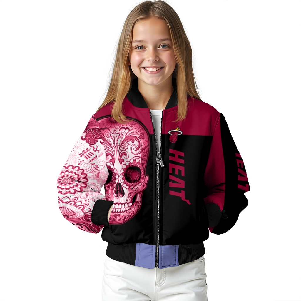 miami heat intricate skull red black bomber jacket top rated miami heat intricate skull red black bomber jacket top rated