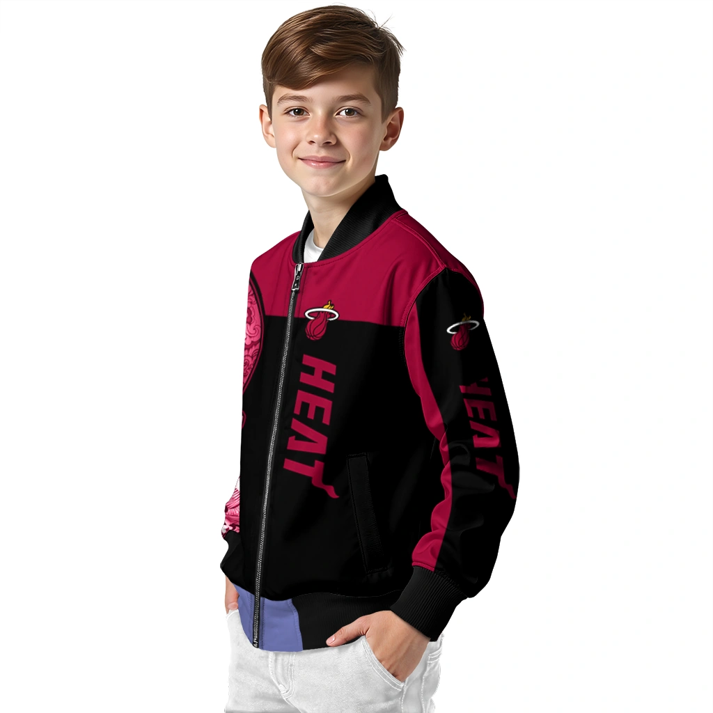 miami heat intricate skull red black bomber jacket trendy miami heat intricate skull red black bomber jacket trendy