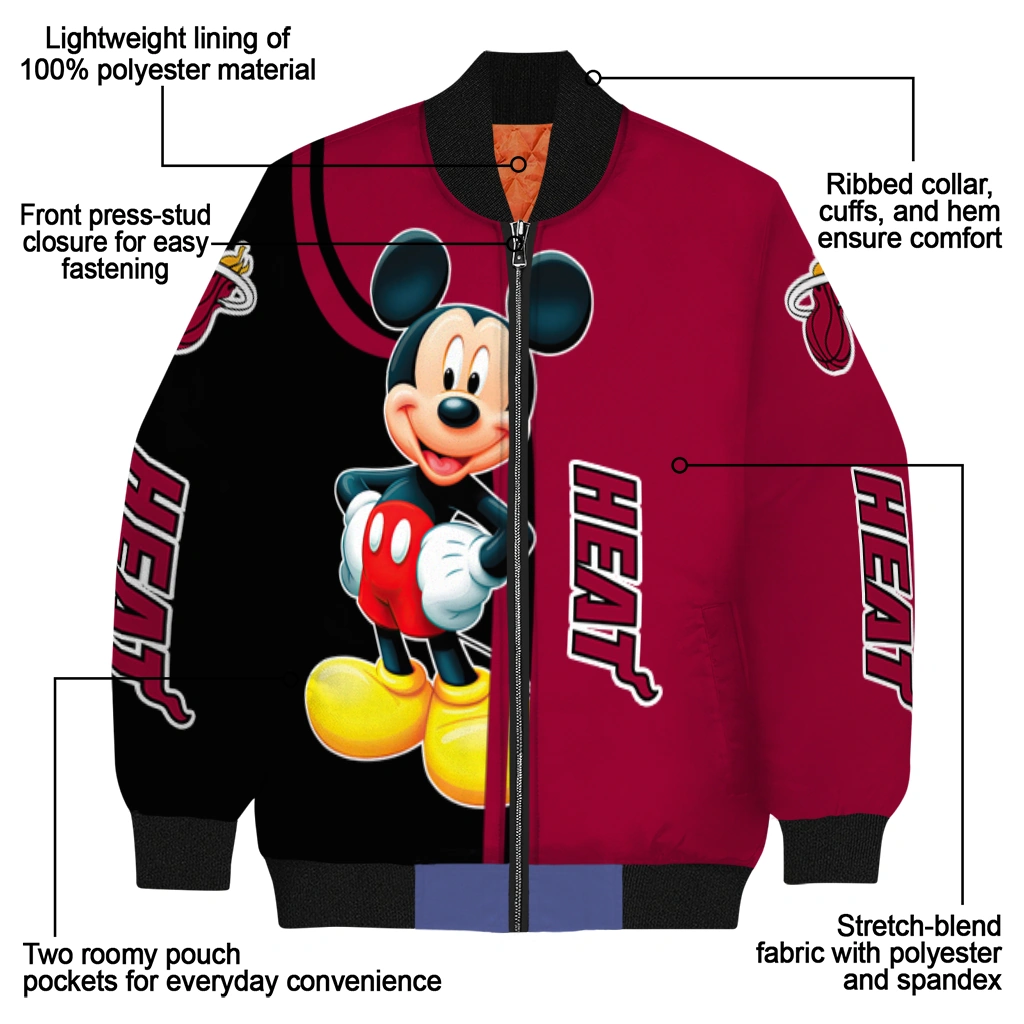 miami heat mickey mouse red bomber jacket new arrival miami heat mickey mouse red bomber jacket new arrival