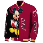 miami heat mickey mouse red varsity jacket best selling