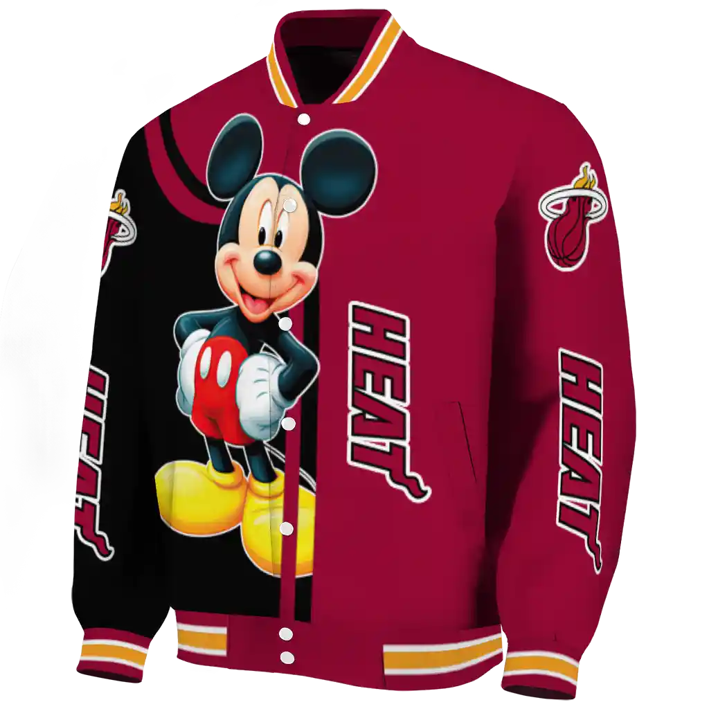 miami heat mickey mouse red varsity jacket best selling miami heat mickey mouse red varsity jacket best selling