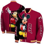 miami heat mickey mouse red varsity jacket best selling