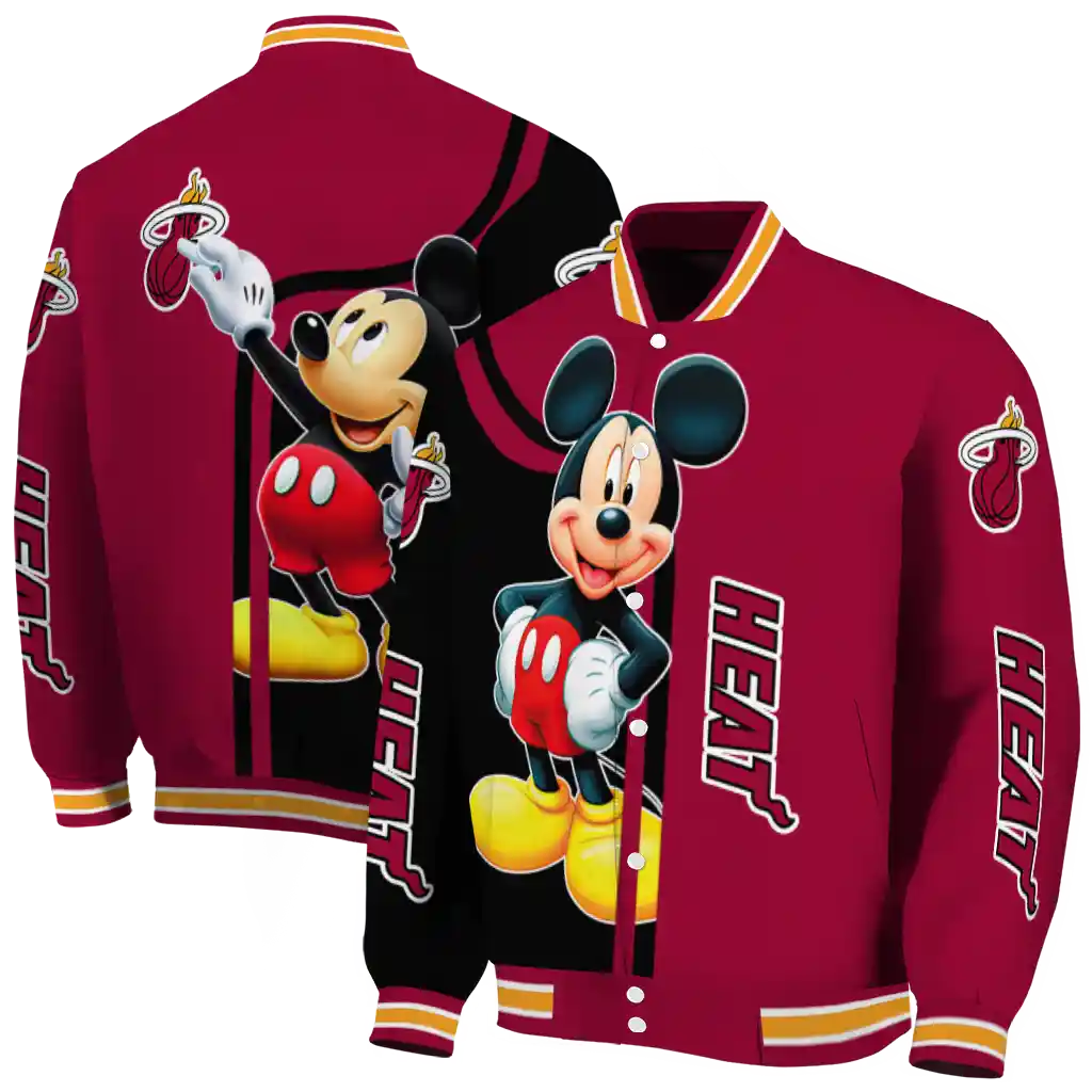miami heat mickey mouse red varsity jacket fashion forward miami heat mickey mouse red varsity jacket fashion forward