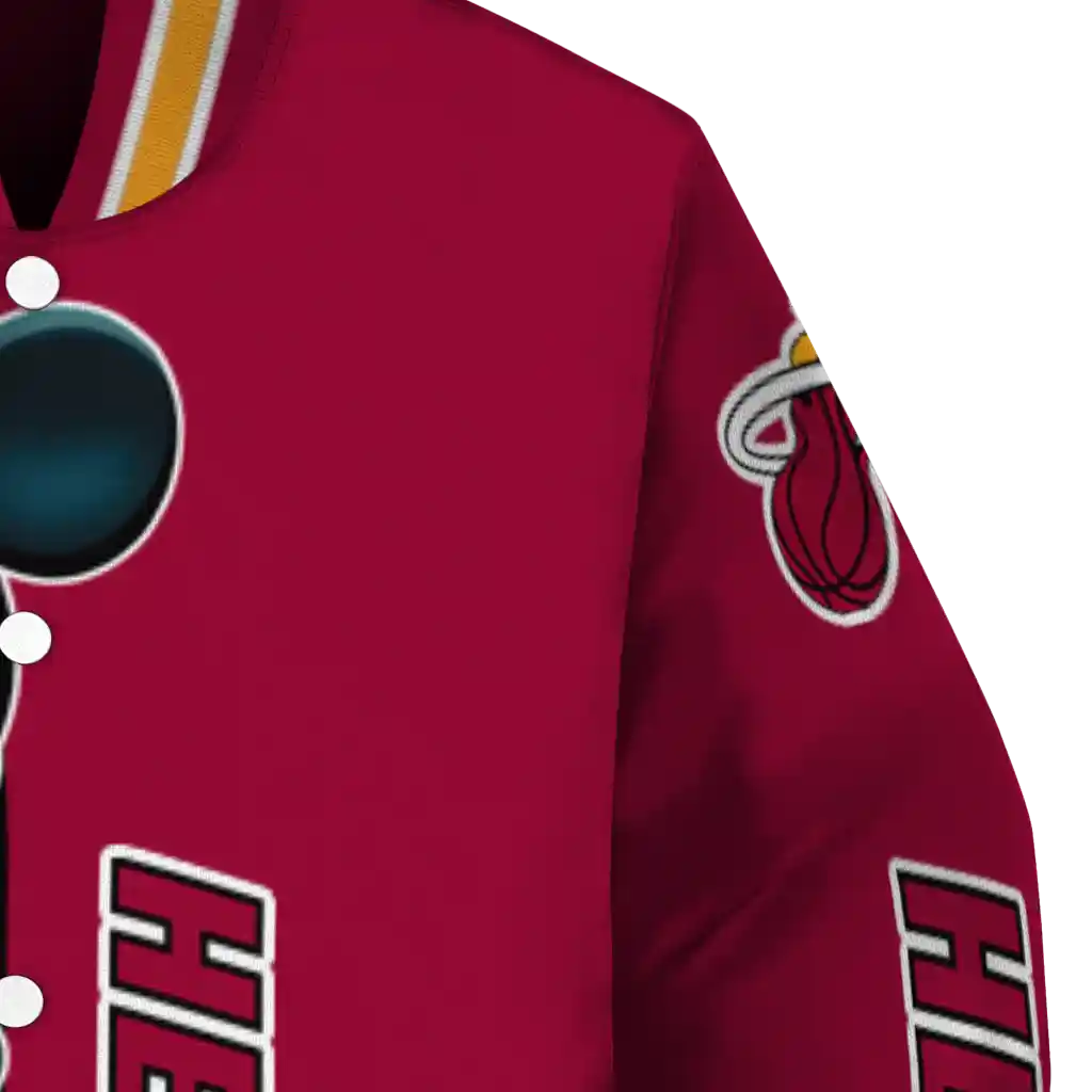 miami heat mickey mouse red varsity jacket premium grade miami heat mickey mouse red varsity jacket premium grade