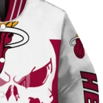 miami heat skull outline red white varsity jacket best selling