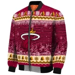 miami heat snowy pines red bomber jacket best selling