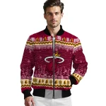 miami heat snowy pines red bomber jacket best selling