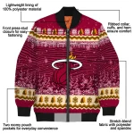 miami heat snowy pines red bomber jacket best selling