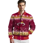 miami heat snowy pines red varsity jacket best selling