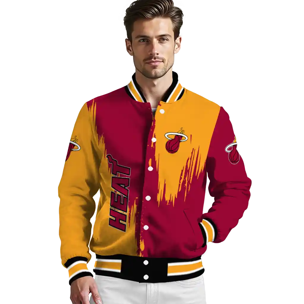 miami heat urban mark red varsity jacket high quality miami heat urban mark red varsity jacket high quality