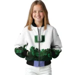 miami hurricanes clovers pattern white green bomber jacket best selling