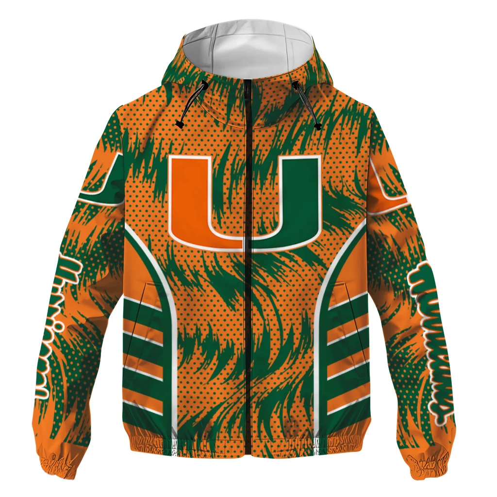 miami hurricanes dynamic heat wave orange windbreaker jacket best selling miami hurricanes dynamic heat wave orange windbreaker jacket best selling