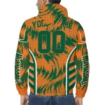 miami hurricanes dynamic heat wave orange windbreaker jacket best selling