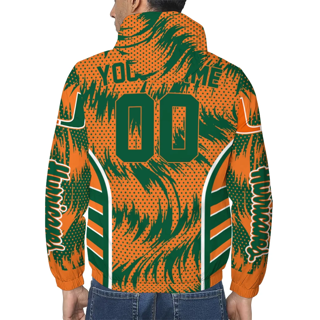 miami hurricanes dynamic heat wave orange windbreaker jacket trendy miami hurricanes dynamic heat wave orange windbreaker jacket trendy