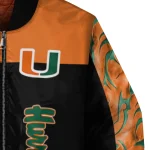 miami hurricanes fire skull orange black bomber jacket best selling