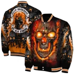 miami hurricanes inferno skull orange black varsity jacket best selling